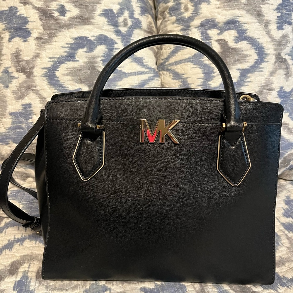Michael Kors black crossbody.  Gold hardware. Pristine like new condition.